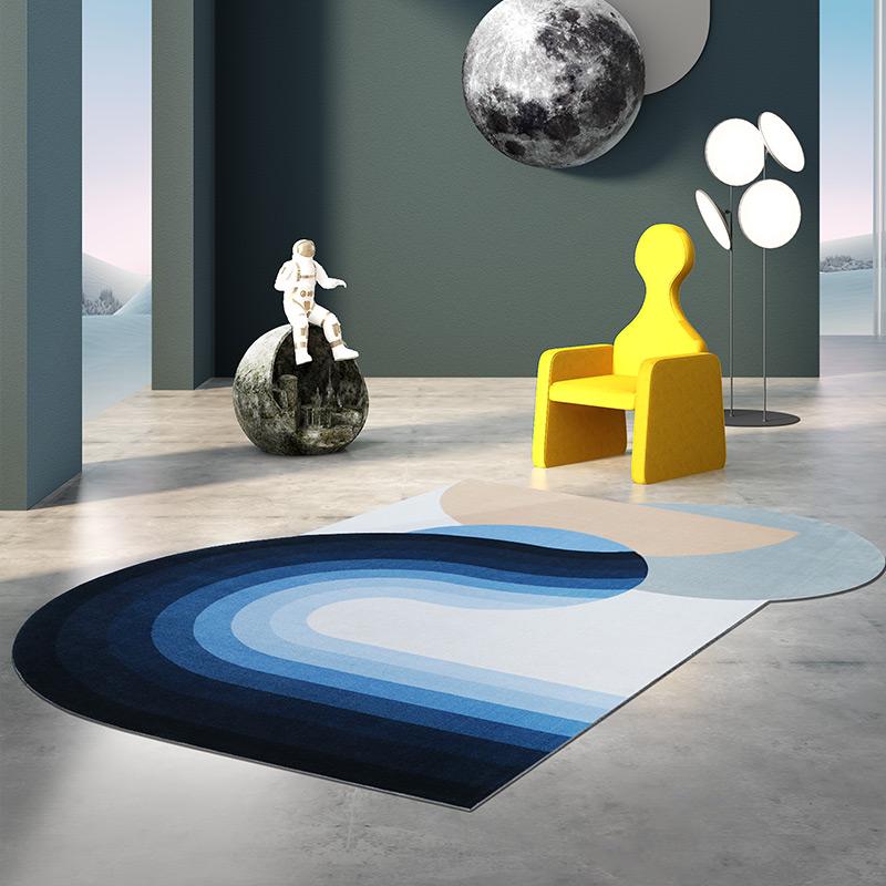 Light Luxury Carpets for Living Room Shaped Irregular Plush Floor Mat Nordic Bedroom Decor Striped Carpet Thicken Non-slip Rug