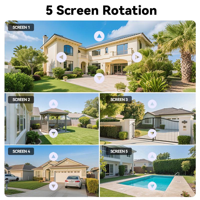 Outdoor 5-Lens Panoramic Night Vision HD Surveillance Camera