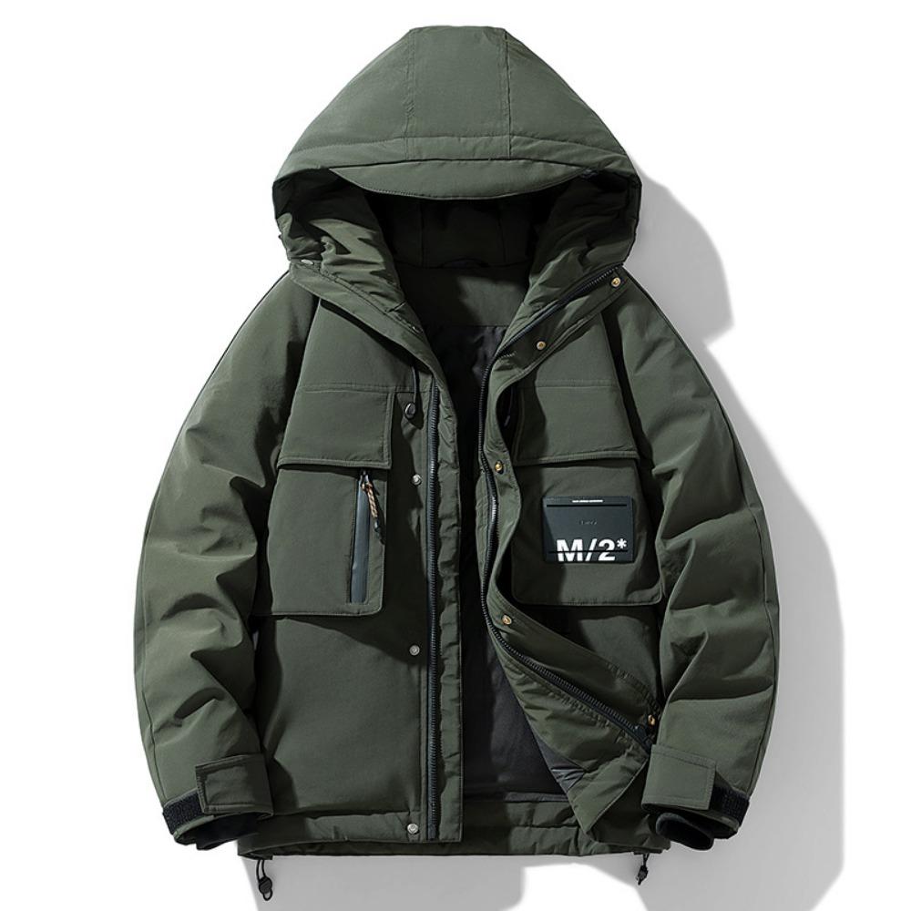 Men's Winter White Duck Down Jacket, Down Loose and Versatile Jacket for Men