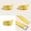 Simple Solid Color Metal Square Buckle Decoration Women Belt For Casual Jeans Wear