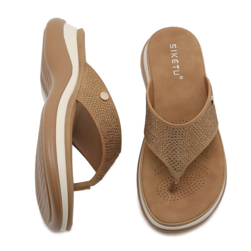 Fashion Spring And Summer 2025 New Lightweight And Comfortable Flat Sandals For Women's Elastic Straps Casual Beach Big Size Shoes
