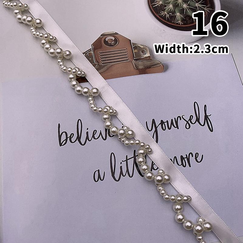 2 Yard Imitation Pearl Bead Pendant Tassel Fringe Lace Trim Diy Upholstery Wedding Dress Costume Edging Lace Ribbon Decor Carfts