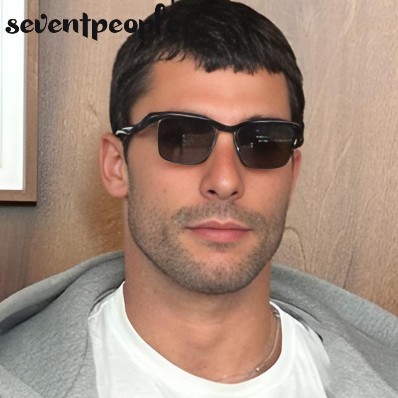 Semi-Rimless Rectangle Sunglasses Women Men  Luxury Brand Vintage Small Frame Punk Eyewear Shades For Male Trendy Sunglass