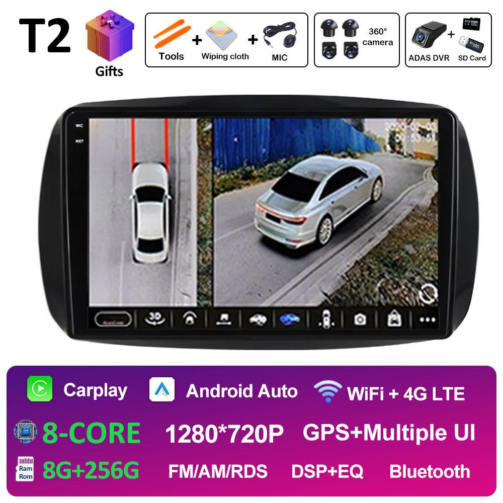 GPS Navigation For Mercedes Smart 453 Fortwo 2014 2015 2016 2017 - 2020 Android Auto DSP Stereo QLED IPS Screen 4G Accessories