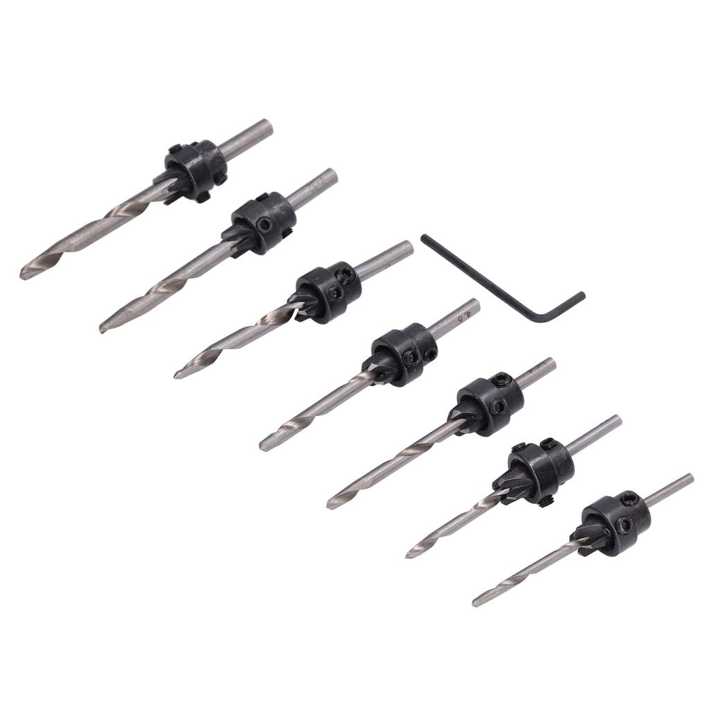 8 Teile/satz Kegel Senker Bit Schraube Set High Speed Stahl Holz Pilot Loch für Woods