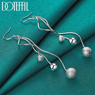 Charmante kraal hanger oorbellen zilveren mode-sieraden