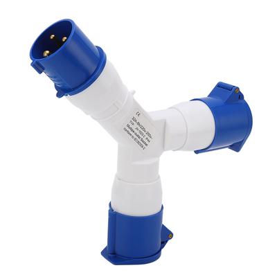 Industriestecker Multifunktional IP44 Wasserdicht 1 Eingang 2 Ausgänge 3-polig Industriestecker 220-250V