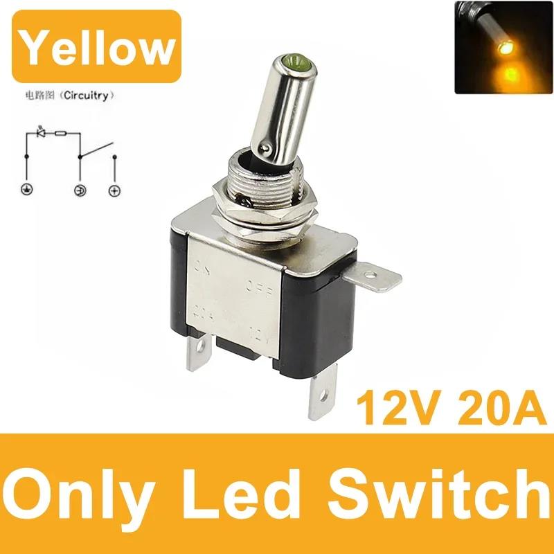 Auto Car Boat Truck Illuminated Led Toggle Switch With Safety Aircraft Flip Up Cover Guard 12V20A transparent Switches4