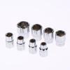 6-24Mm 3/8 Short Hex Socket Mirror Polished Chrome-Plated Steel Hex Socket Wrench Head For Auto Repair Home Tool