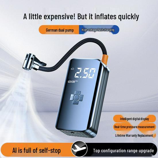 Compact Wireless Electric Tire Inflator & Air Pump with Handheld Feature