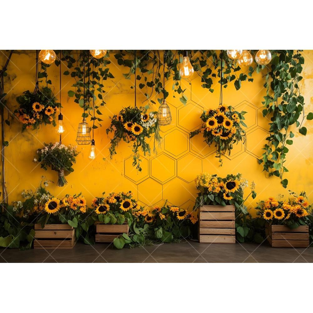 Farm Sunflower Photography Background Garden Flower Kids Birthday Party Cake Smash Baby Shower Portrait Backdrop Photo Studio