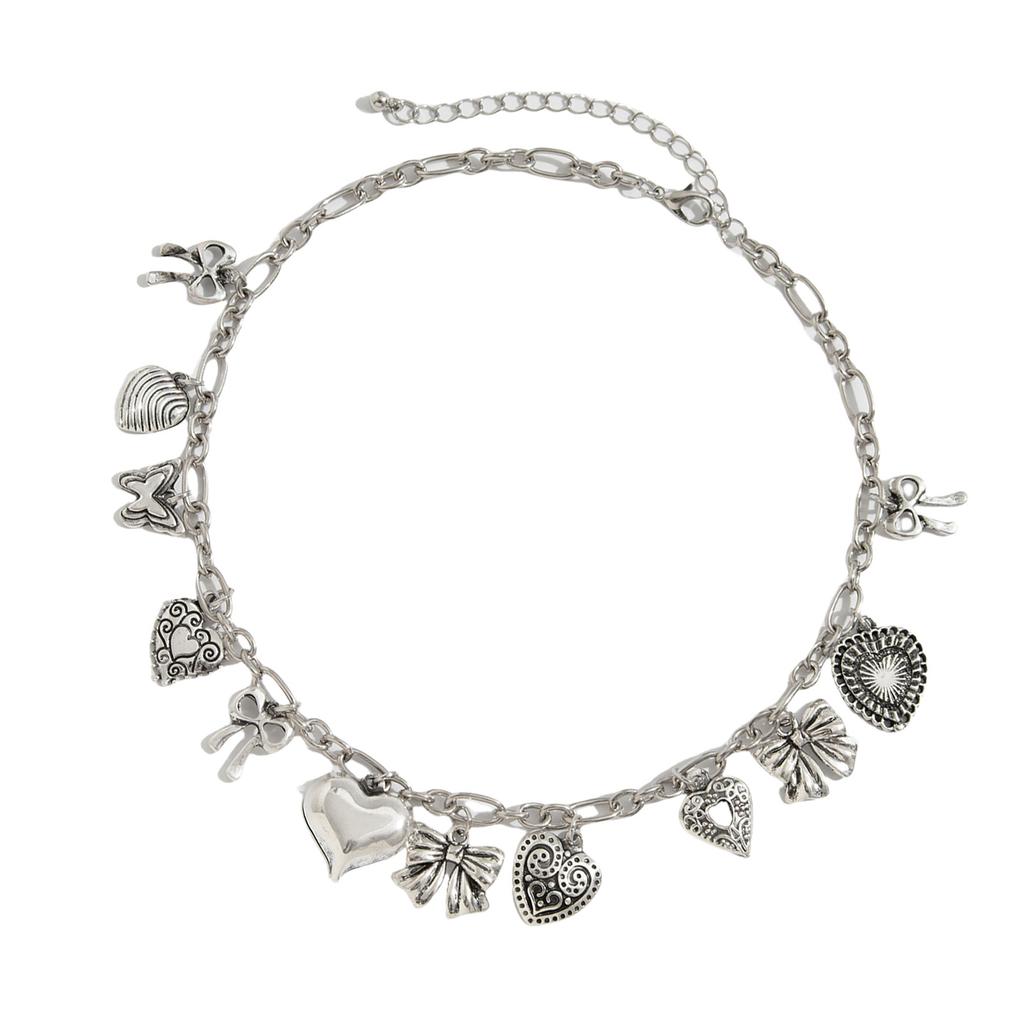 Punk Styles Adjustable Heart Charm Elegant Necklace Convenient Accessory for Trendy Women Fashion Jewelry Gifts