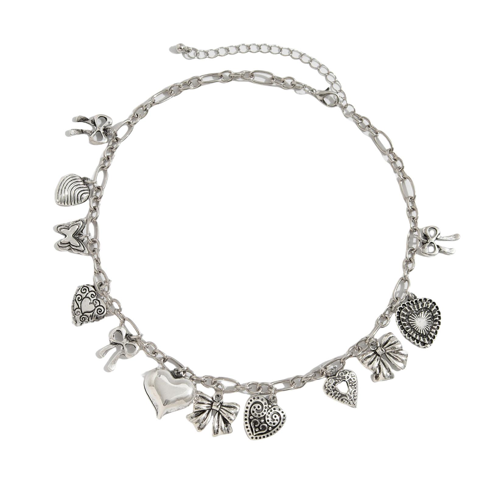 

Панк Стиль Регулируемое Ожерелье с Элегантным Шармом в Форме Сердца Удобный Аксессуар для Модных Женщин Модная Бижутерия Подарки разноцветный