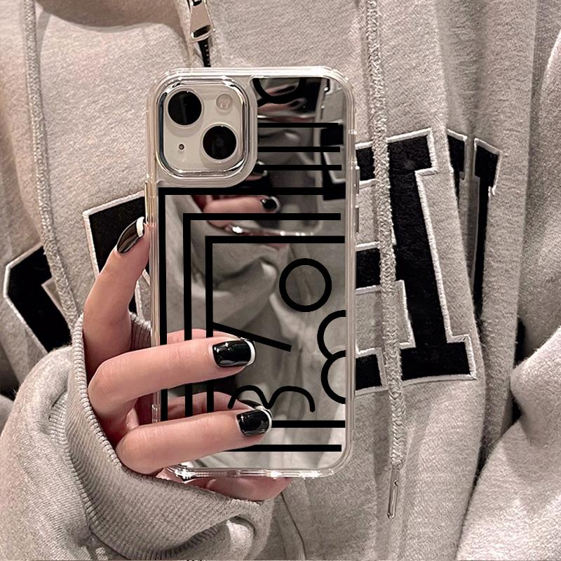 Handyhüllen für iPhone 11 13 XR 15 Pro Max 12 14 Pro Max Hülle iPhone 16 XS Max Spiegel Schutzhülle Mirror Exquisite Cartoon Wasserdicht