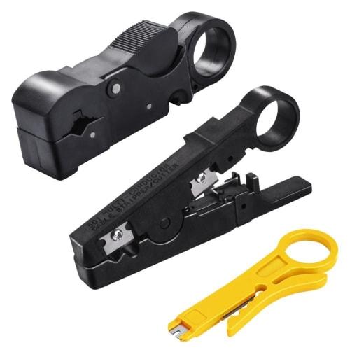 HUACAM HCM21 11-Piece LAN Cable DIY Tool Kit with LAN Crimping Pliers, Stripper, Tester, 10 Connectors, Plugs, and Network Repair Toolbox