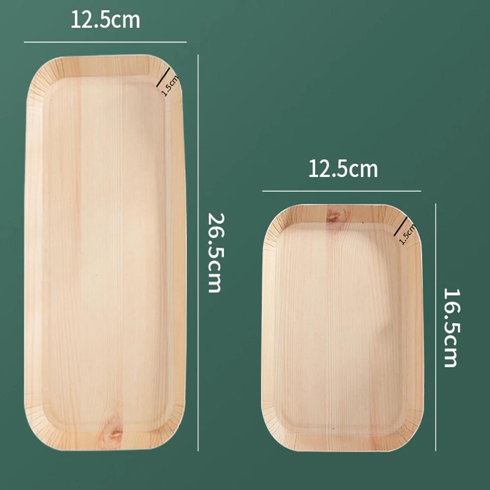 10 STK Engangs Desserttallerkener Trefiberbrett Grønnsaksdesserttallerkener Kjøkkenfat Ideell for fester, familier, utendørs