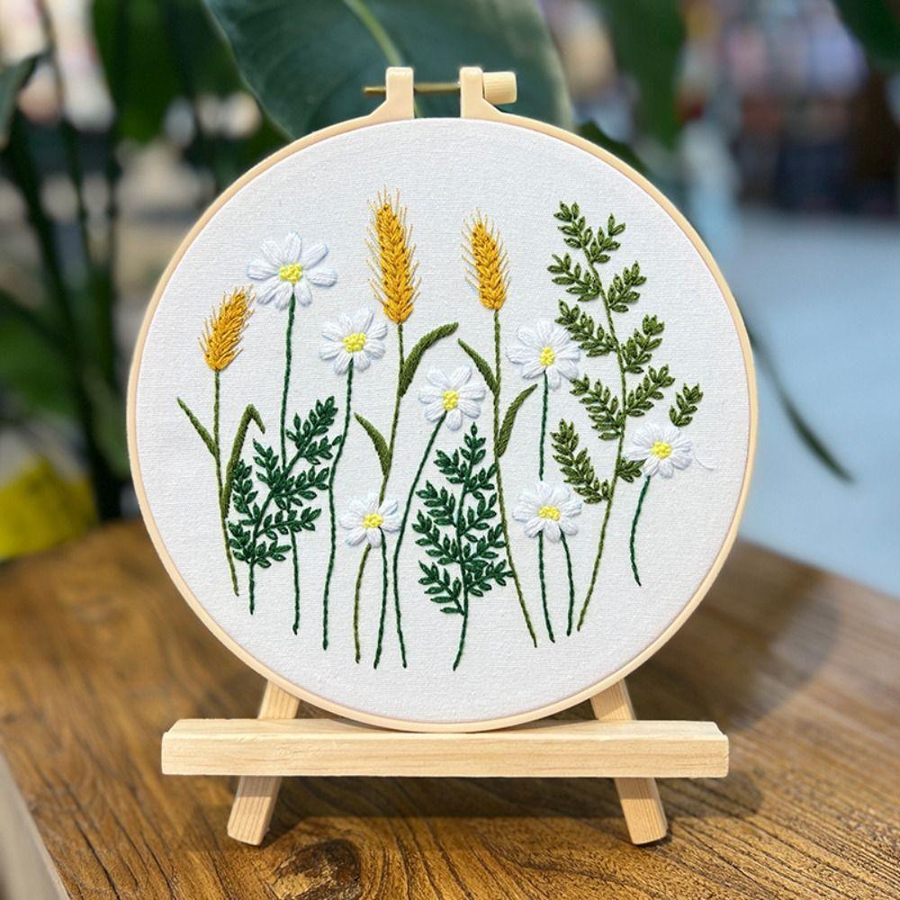 Floral Patterns Flower Embroidery Kit DIY Embroidery Set Home Decor Cross Stitch Set  Beginner