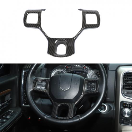 Steering Wheel Frame Cover Trim Decoration for Dodge Ram 2010-2017 Carbon Fiber