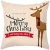 Merry Christmas Cushion Cover Santa Claus Elk Pillow Cover Living Room Sofa Home Room Decorations
