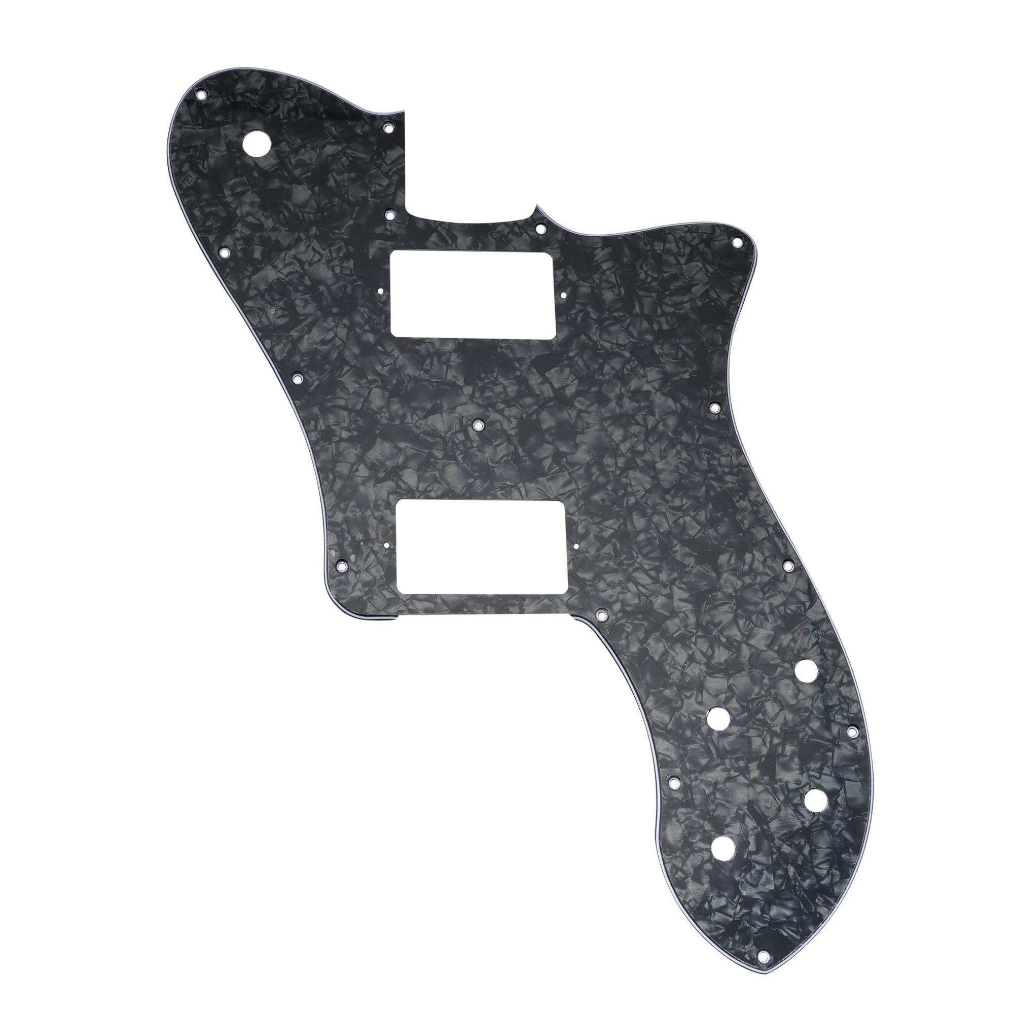 

Musiclily Pro 15-Hole Pickguard with Cover for Mexican Fender 72 Telecaster Deluxe Electric Guitars, Black Pearl, 4-Piece Set