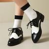 Fashion Spring New Women Flats Shoes Women Oxfords Mixed Colors Lace Up Ladies Brogues Shoes Designer Casual Pu Leather Outdoor Footwear
