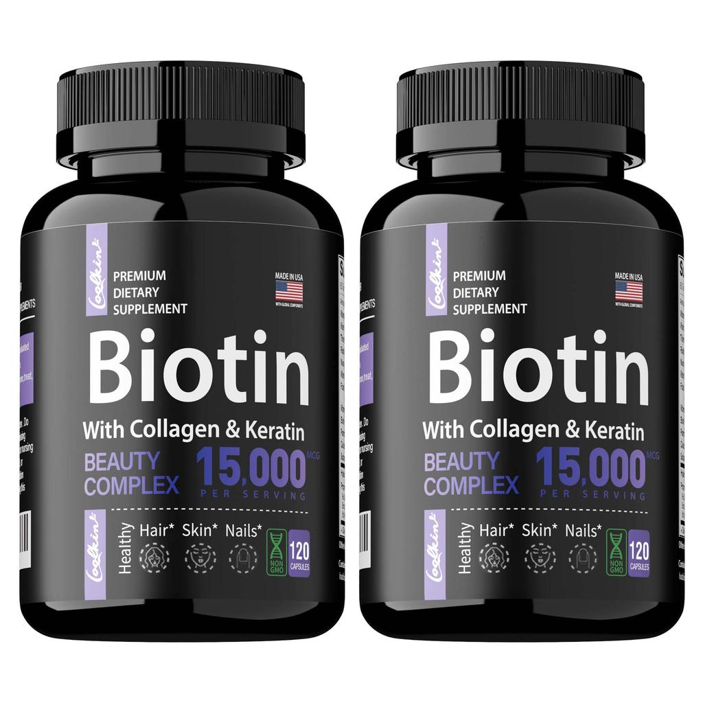 Coolkin Biotin Capsules Are Beneficial for Skin and Hair Health, Suitable for Both Men and Women, and Are Gentle and Easily Absorbed.