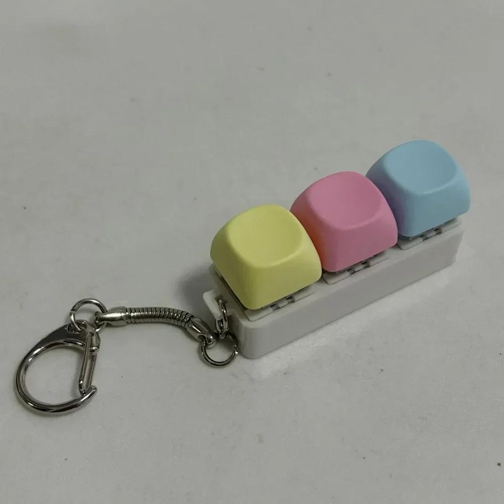 Keyboard Key Fidget Reliver Stress Toys Colorful Keychain Keycap Antistress Toys Adult Children Finger Button Toy Kids Game Gift