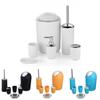 Bathroom Accessories Six Piece Plastic Washroom Kit With Toothbrush Holder And Cup For Home Or Gift