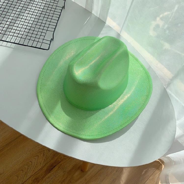 Modischer Cowgirl-Hut mit Glitzer-Pailletten und verstellbarem Seil, Westernhut, winddicht