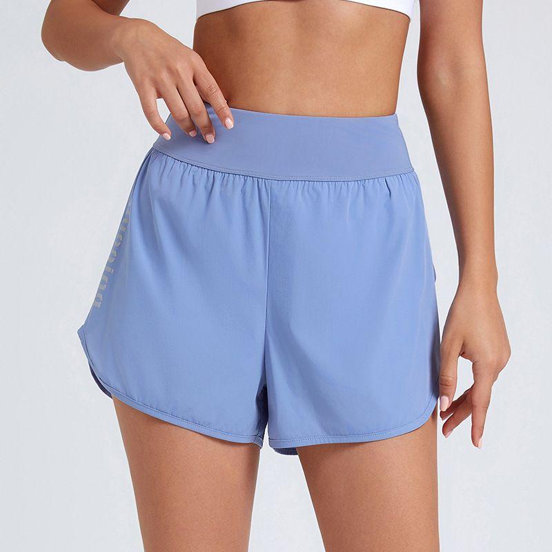 

Export Summer Waist Trimming Loose Casual Quick-Drying Anti-Exposure Shorts Yoga Clothes Fitness Exercise Cycling Pants Running Women Iris Blue M
