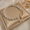 Pulseira com Pingente de Cauda de Peixe de Opala Galvanizada a Ouro Real, Pulseira Coreana de Temperamento, Pulseira de Opala, Feminina Não Desbota