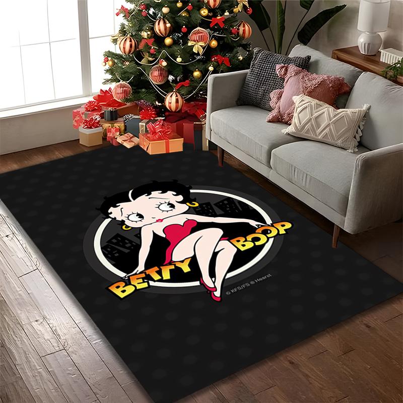 1pc Office Printed Area Carpet, Betty Boop Rug, Home Sofa Chair Mat For Christmas and Halloween Décor