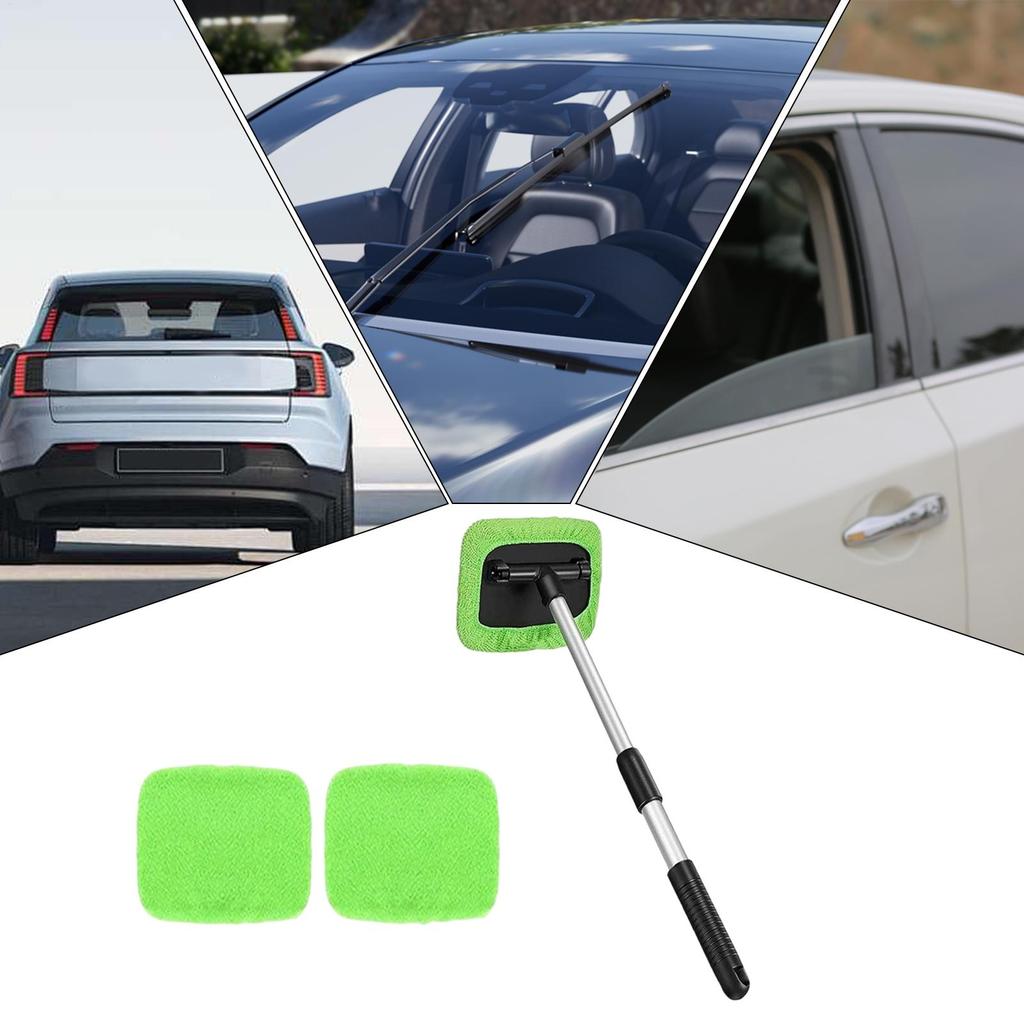 Windshield Cleaning Tool 180 Degree Rotating Telescoping Pole Windshield Cleaning Tool Glass Brush for Shower Room Bathroom