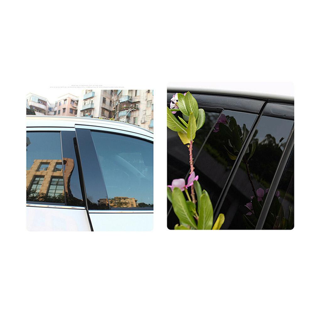 1Set Car Window Pillar Posts Door Trim Cover Piano Black For Nissan Rogue 14-20