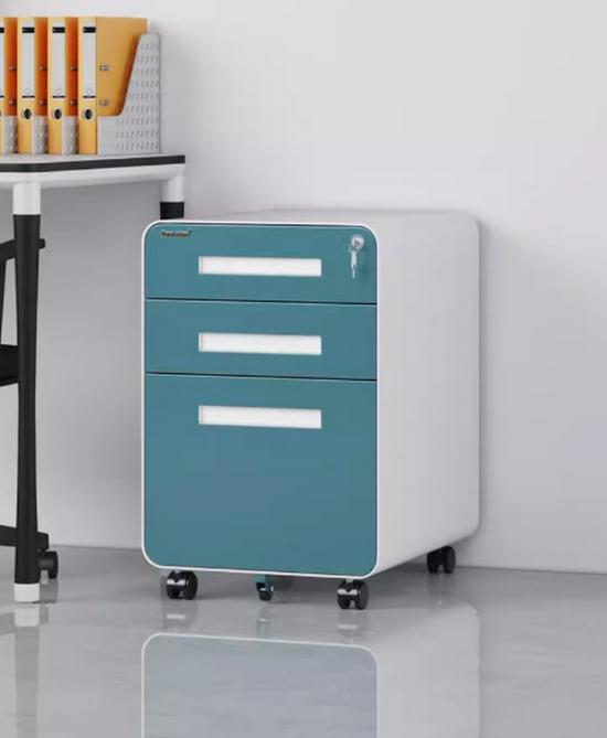 Movable Steel Under-Desk Cabinet with Locking Drawers