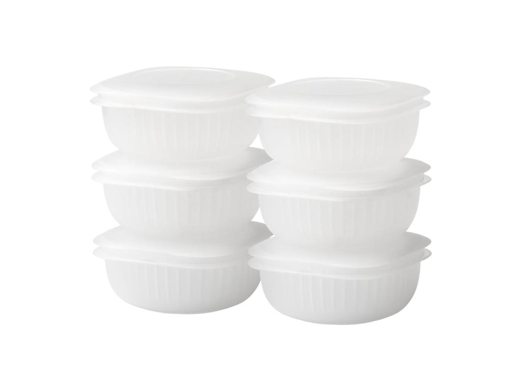 Like-it Steam-Heated Frozen Rice Containers, Set of 6 (LBK-21, Clear), One Serving Size (160-200g), Includes Mini Strainer for Easy Drainage, Microwav