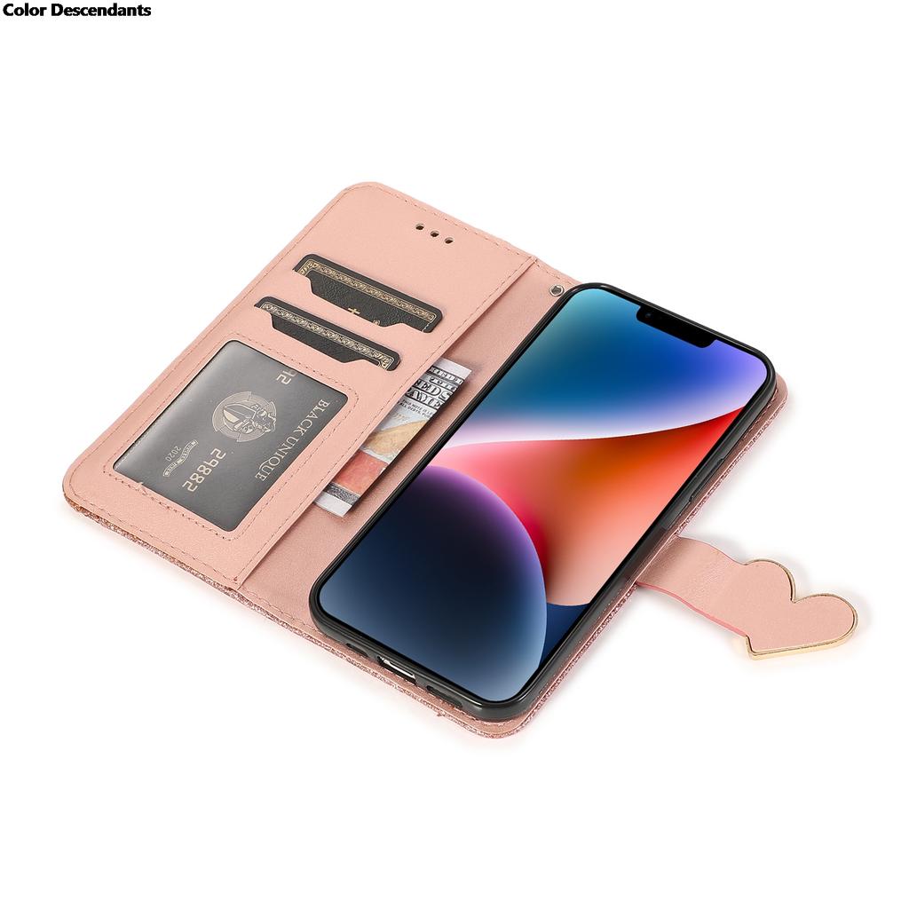 Shiny Case For iPhone 17 Pro Max AIR 16 E 15 14 13 Pro Max 12 MINI 11 Pro X XR XS XS Max 7 8 Plus Wallet Flip Leather Case