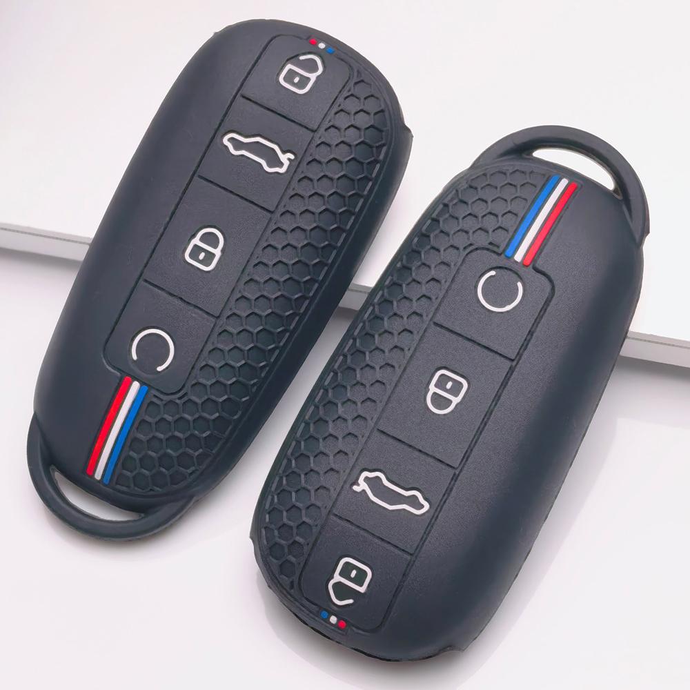 Soft Silicone Car Key Ring Strap for Chery Tiggo 7 Pro Arrizo 8 OMODA 5 Jetour Traveler Honeycomb Texture Racing Stripe Key Ring Holder Protector