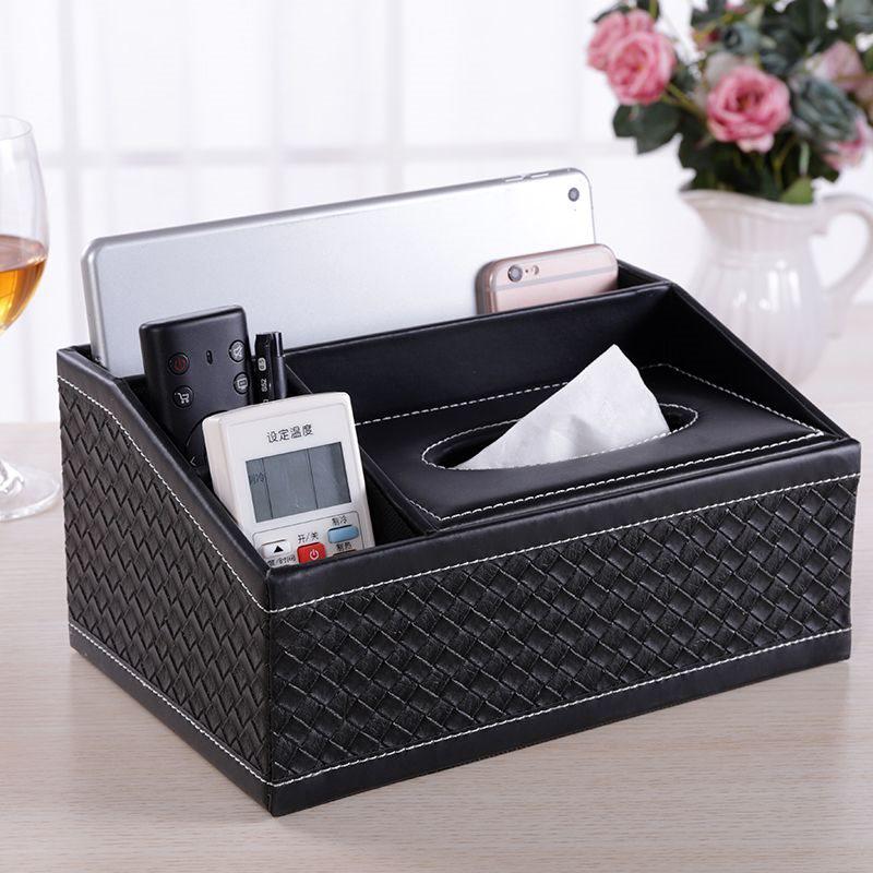 Multi-functional Tissue Box with Remote Control Storage for Living Room