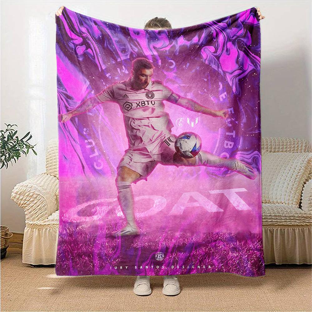 Lionel Messi's Assists Milestone Blanket Warmthful Decor Perfect for Bedding Livingroom Chair All-Season Use Playful Design
