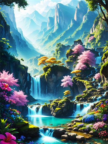 5D Diamond Painting Mosaic Mountain Waterfall Full Square Round Embroidery Natural Landscape Home Decor
