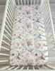 Cotton Fitted Sheet for a Crib 120x60 Cm - Sepia Roses