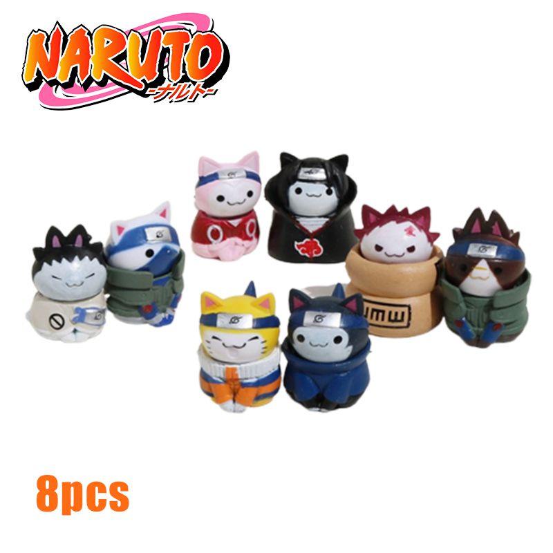 Captivating 8pcs Naruto Cat Action Figures Toys Anime Model Doll Kids Gift