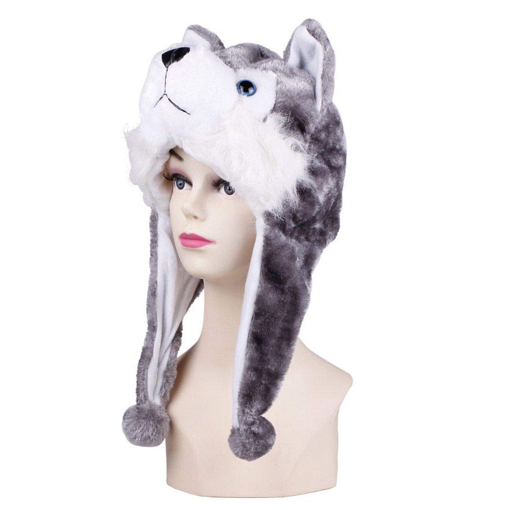 Jixin4you Animal Hat, Christmas Cosplay, Plush Kigurumi Costume, Cow, Tiger, Year of the Ox, Kids, Men, Women, Animal Headgear, Windproof, Cold