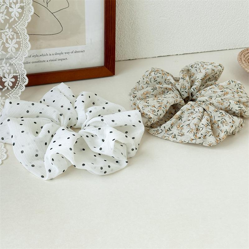 Classic Polka Dot And Paisley Pattern Hair Bands Contrast Color Aesthetic Scrunchies Retro 90s Style Daily Hair Accessories