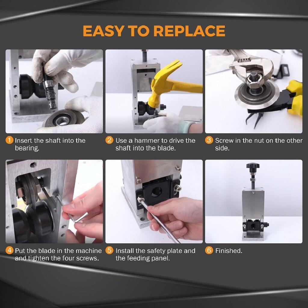 Cable Stripper Replacement Blade Steel Copper Wire Stripping Machine Blade Powered Cable Stripper Cutter for Repair