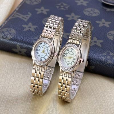 Elegante Orologio da Polso da Donna Diamante Ovale Orologio da Polso Femminile Acciaio Piccolo Originale Lusso Orologio da Polso da Donna Dorato Relógio Dropshipping