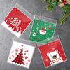 100pcs Christmas Cookie Candy Bags Self Adhesive Gift Packaging Biscuit Snack Bag New Year 2024 Noel Navidad Xmas Party Decor