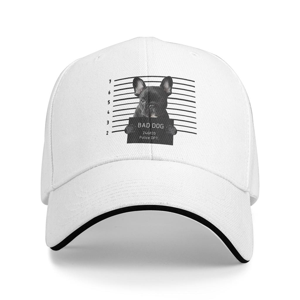 French Bulldog Bad Dog French Prison Dog French Mom Dad Adjustable Hat Spring Sports Cap Fashion Baseball Cap Casual Outdoor Hat