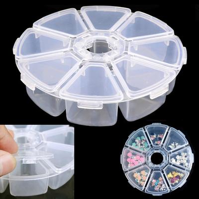 Tool Organizer Beads 8 Grids Nail Art Rhinestones Case Jewelry Container Empty Storage Box
